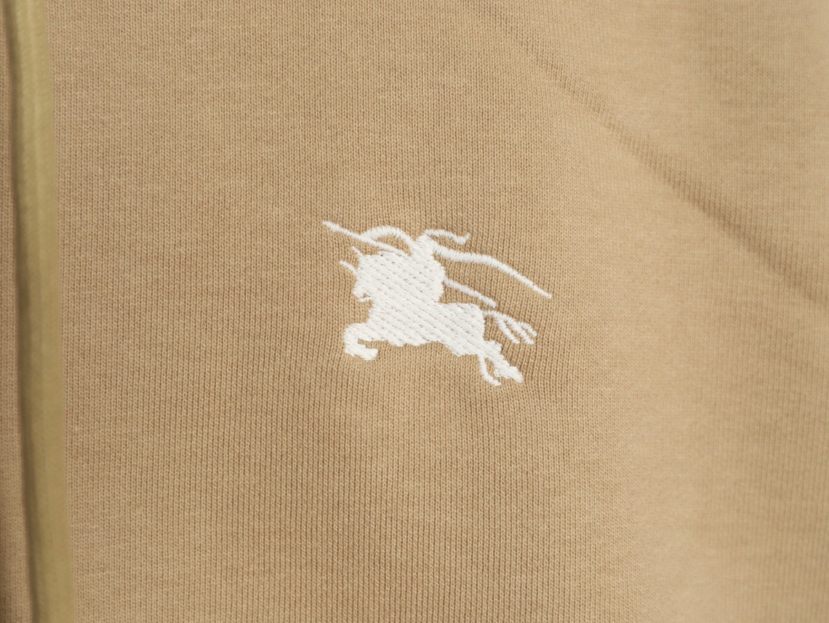 Burberry 25FW Khaki Equestrian Back-Graphic Zip Hoodie