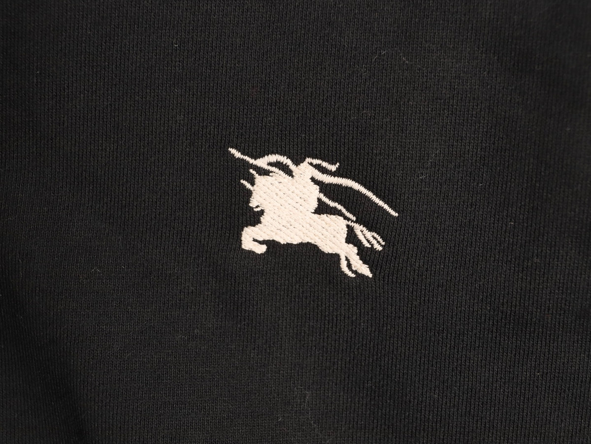 Burberry 25FW Black Equestrian Back-Graphic Zip Hoodie