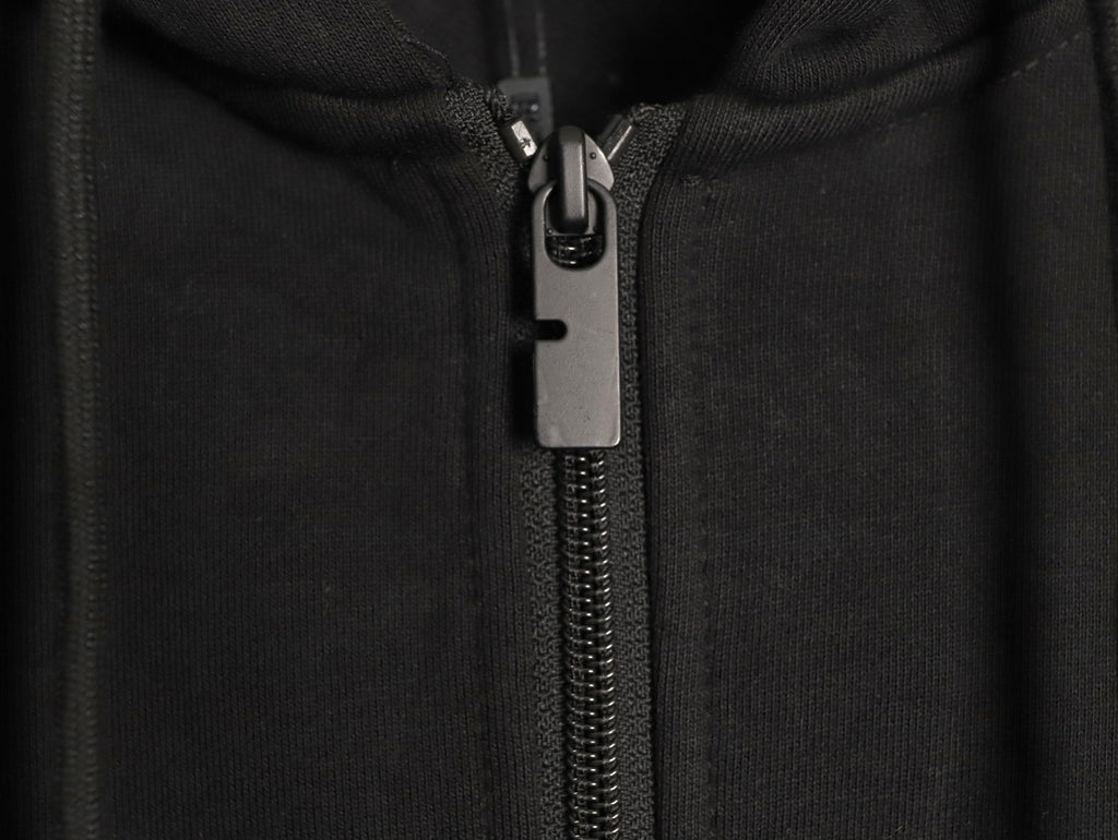 Burberry 25FW Black Equestrian Back-Graphic Zip Hoodie