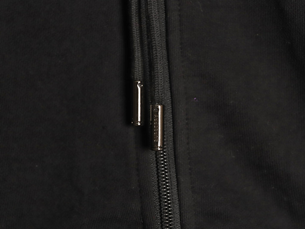 Burberry 25FW Black Equestrian Back-Graphic Zip Hoodie