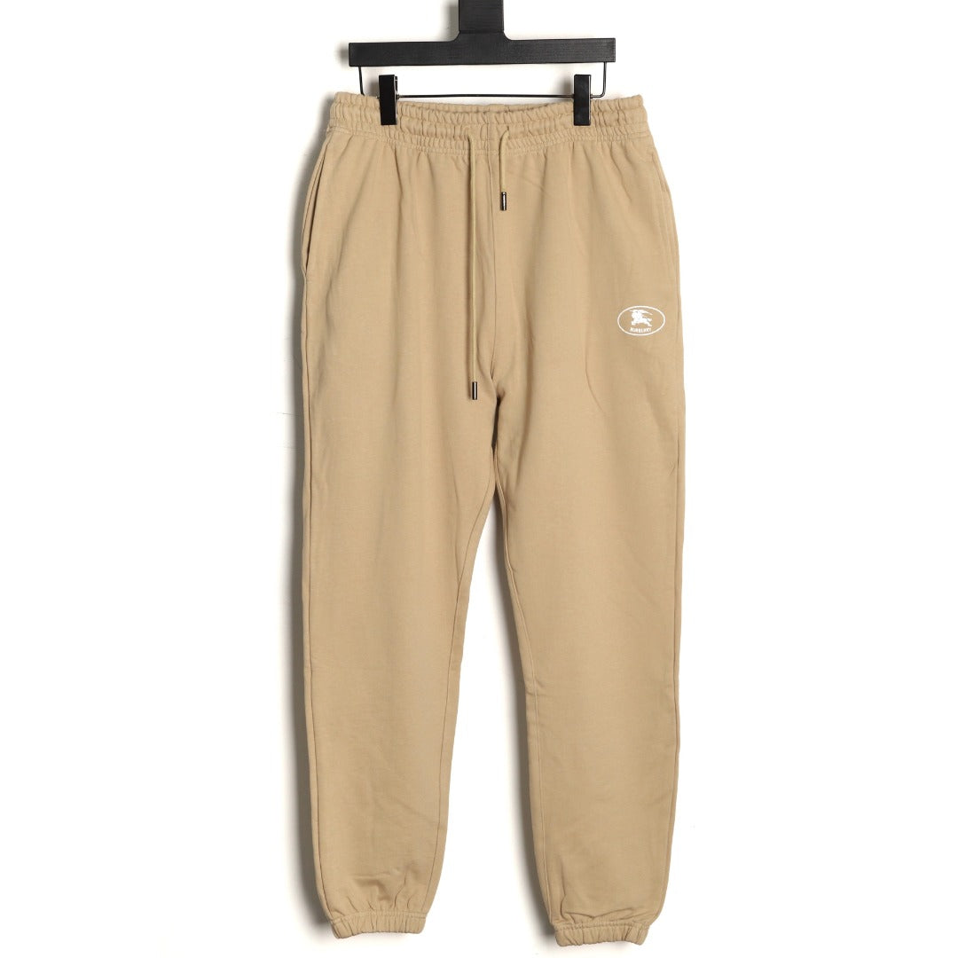 Burberry 25FW Khaki Equestrian-Stamp Drawstring Jogger Pants