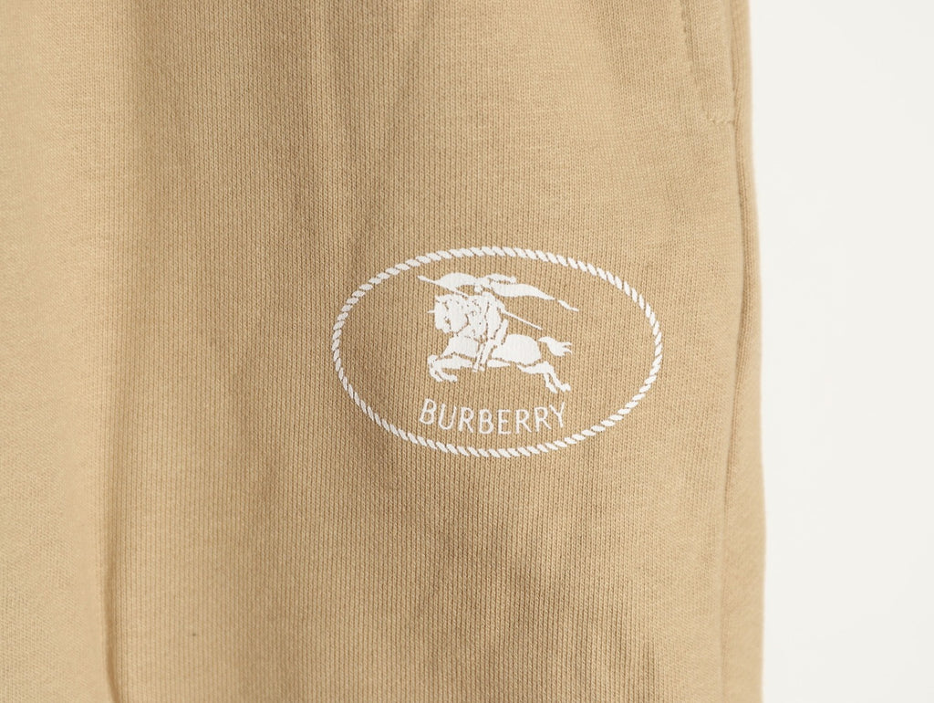 Burberry 25FW Khaki Equestrian-Stamp Drawstring Jogger Pants