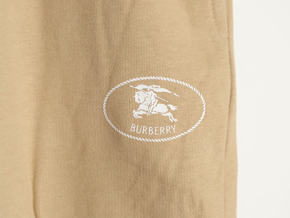 Burberry 25FW Khaki Equestrian-Stamp Drawstring Jogger Pants