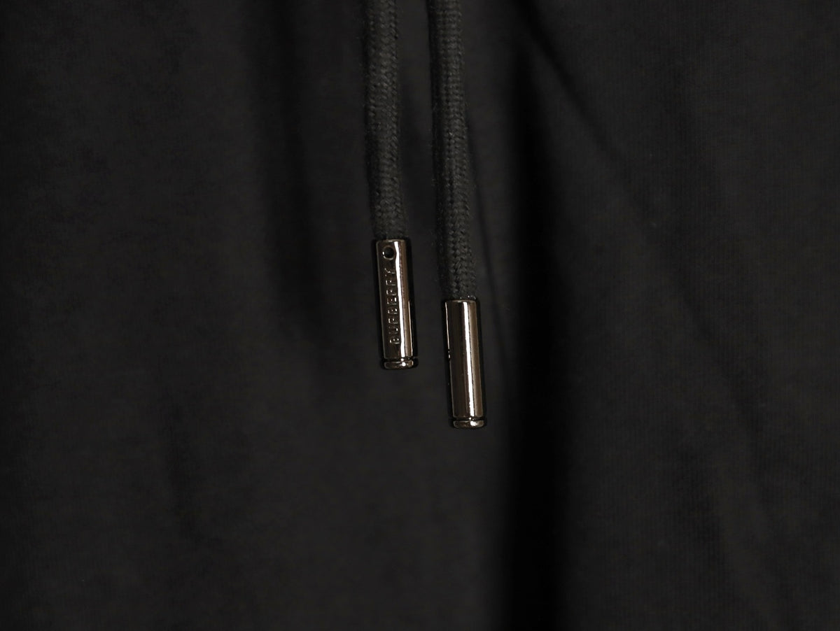 Burberry 25FW Black Equestrian-Stamp Drawstring Jogger Pants