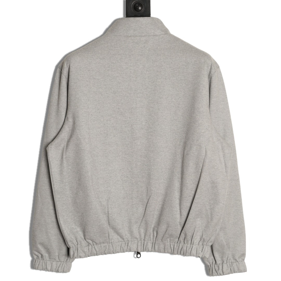 Loro Piana LP Embroidered Reversible Linen-Cashmere Jacket - Gray/Charcoal