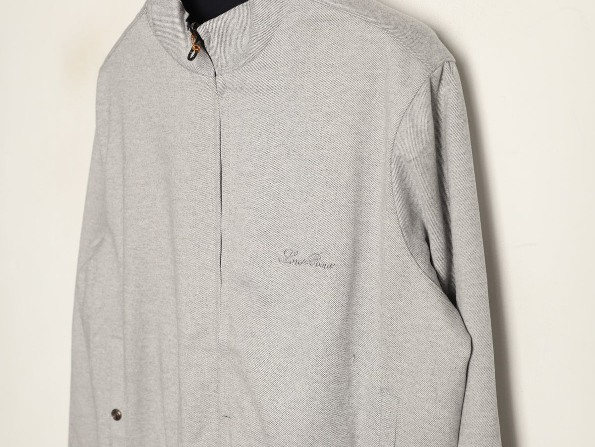 Loro Piana LP Embroidered Reversible Linen-Cashmere Jacket - Gray/Charcoal