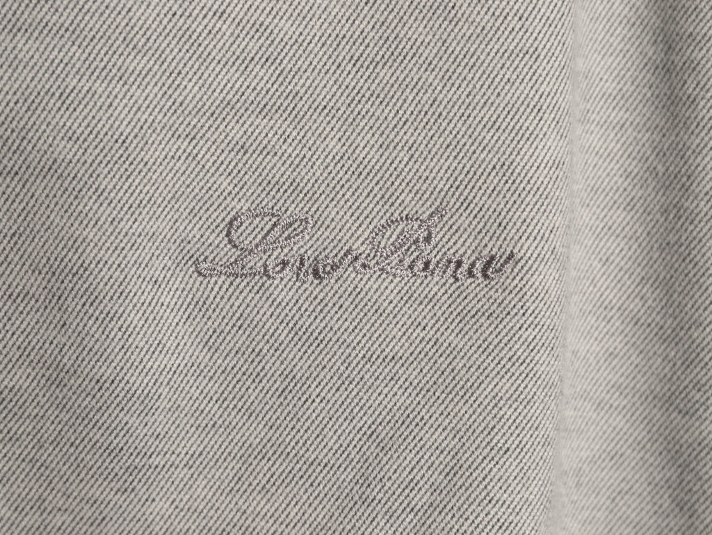 Loro Piana LP Embroidered Reversible Linen-Cashmere Jacket - Gray/Charcoal