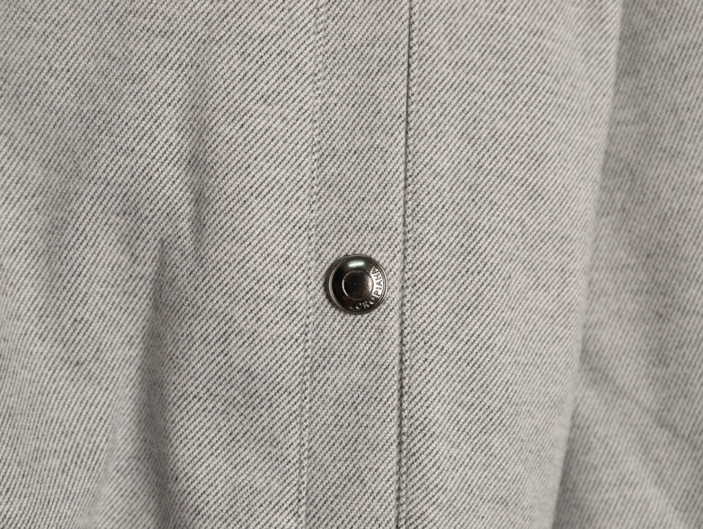 Loro Piana LP Embroidered Reversible Linen-Cashmere Jacket - Gray/Charcoal