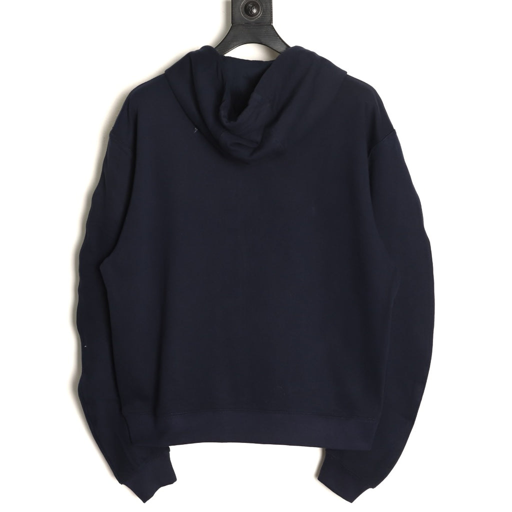 Loewe Curved-Sleeve Zip-Up Hoodie - Dark Navy
