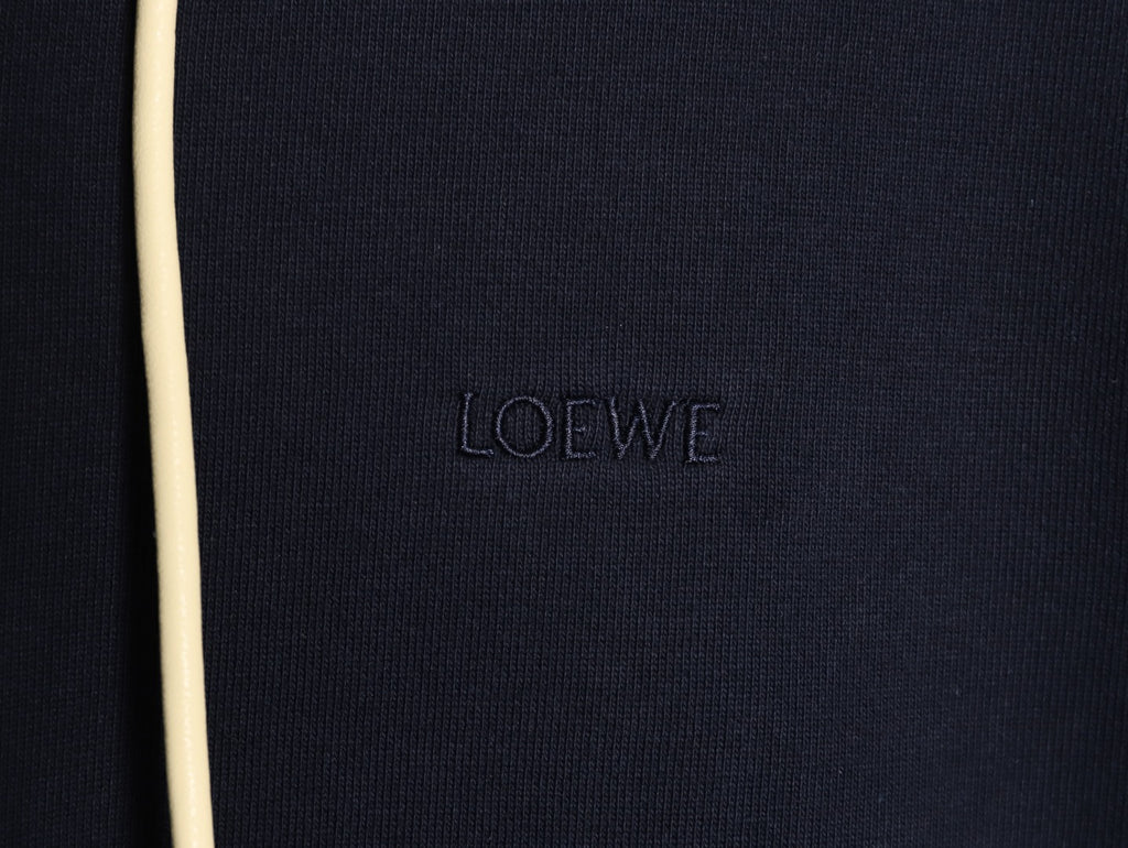 Loewe Curved-Sleeve Zip-Up Hoodie - Dark Navy