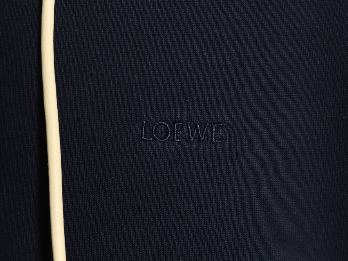 Loewe Curved-Sleeve Zip-Up Hoodie - Dark Navy