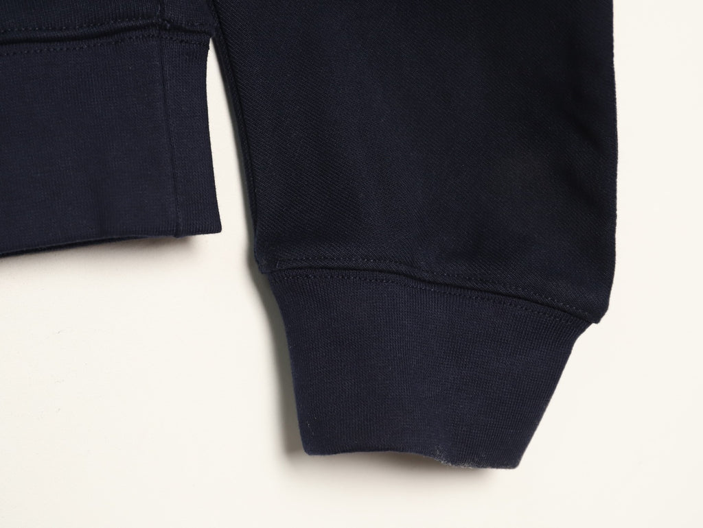 Loewe Curved-Sleeve Zip-Up Hoodie - Dark Navy