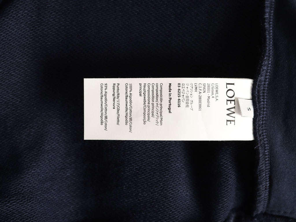 Loewe Curved-Sleeve Zip-Up Hoodie - Dark Navy