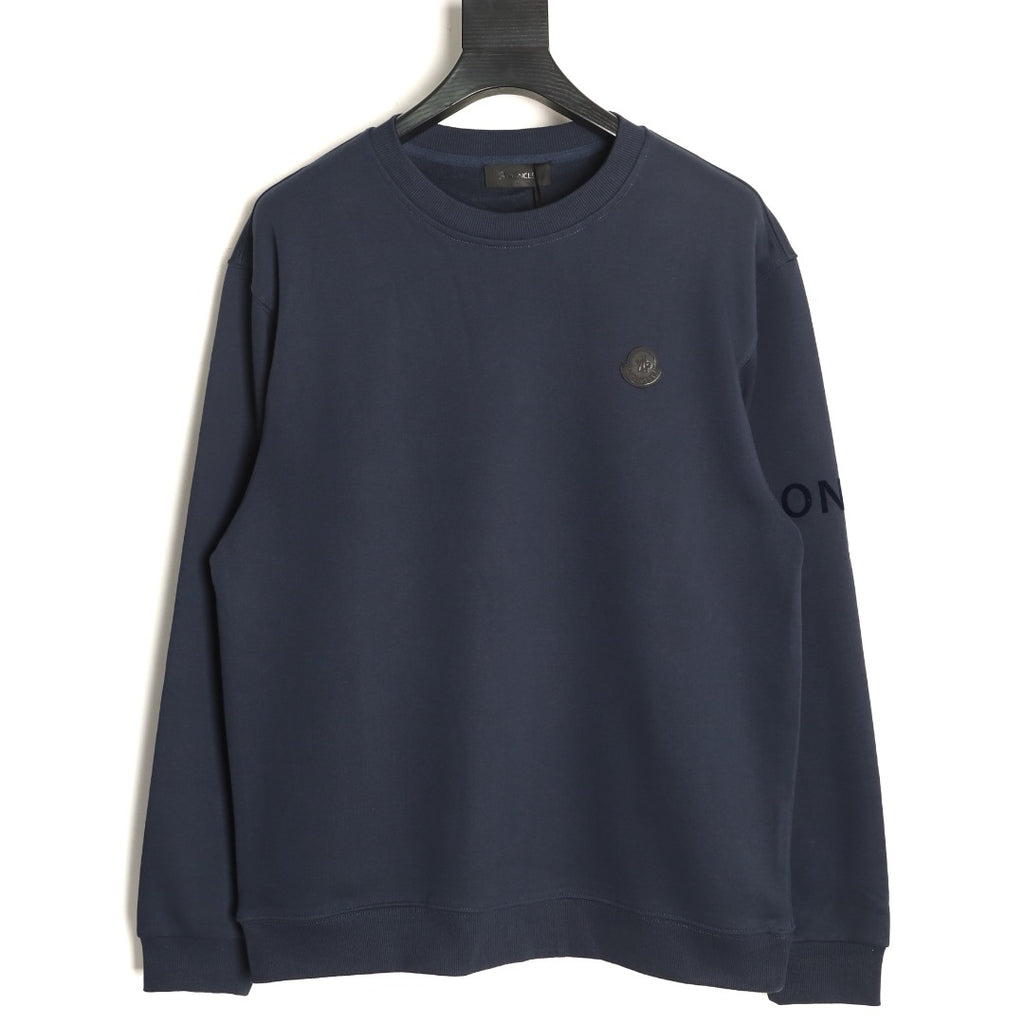 Moncler Small-Logo Loopback Crewneck Sweatshirt - Dark Navy
