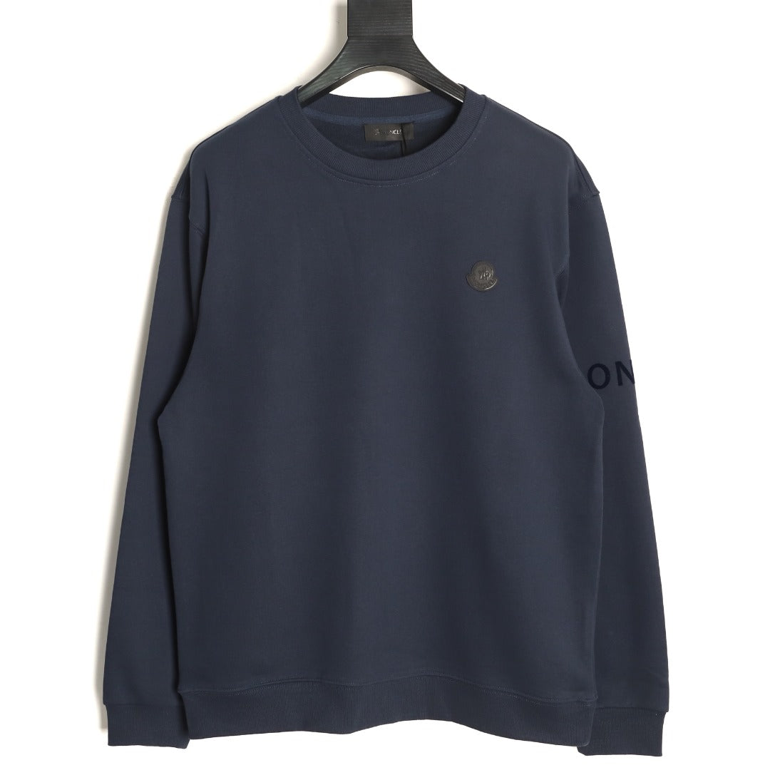 Moncler Small-Logo Loopback Crewneck Sweatshirt - Dark Navy