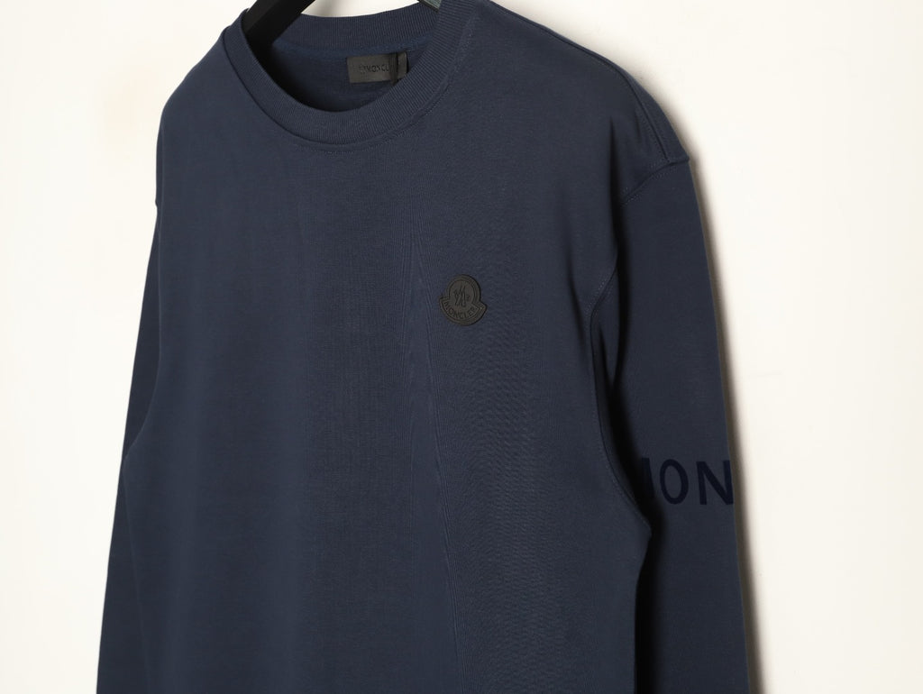 Moncler Small-Logo Loopback Crewneck Sweatshirt - Dark Navy