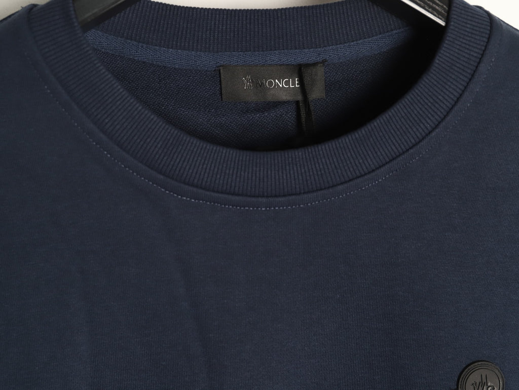 Moncler Small-Logo Loopback Crewneck Sweatshirt - Dark Navy