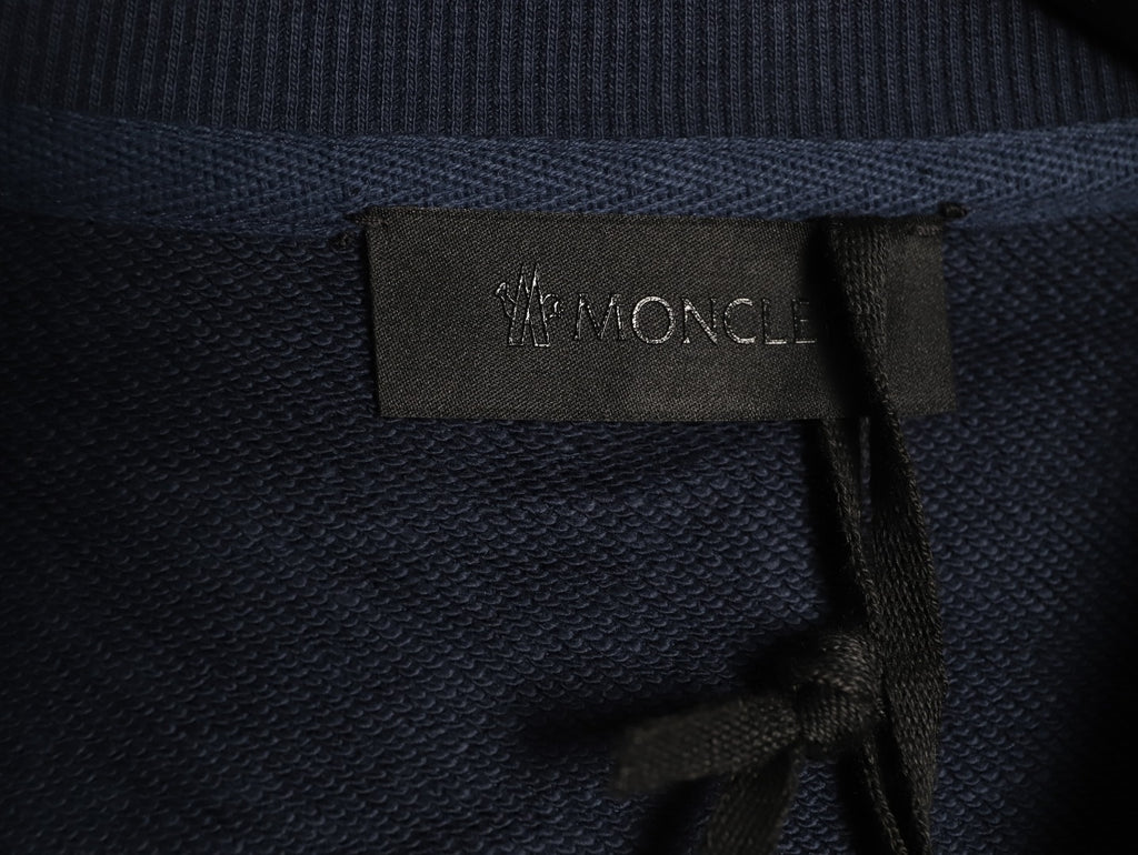 Moncler Small-Logo Loopback Crewneck Sweatshirt - Dark Navy