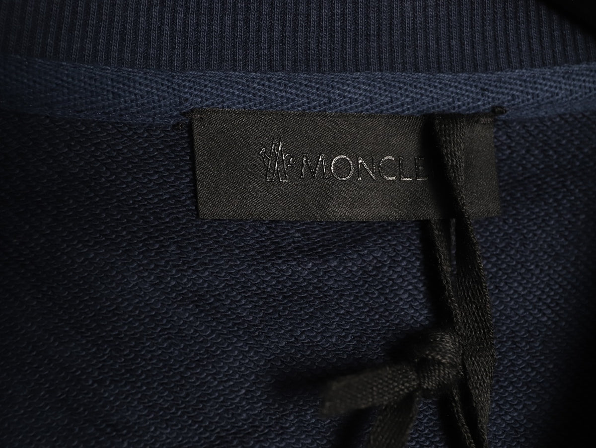 Moncler Small-Logo Loopback Crewneck Sweatshirt - Dark Navy