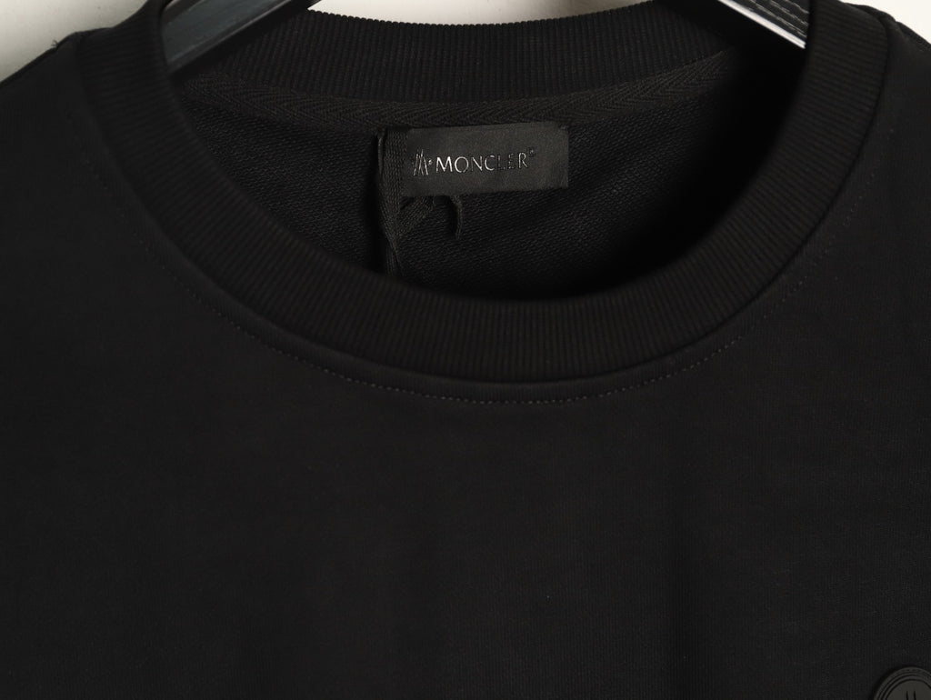 Moncler Small-Logo Loopback Crewneck Sweatshirt - Black
