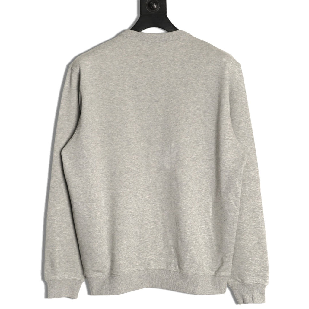 Dior Gray Loopback Crewneck Sweatshirt with Chest Logo