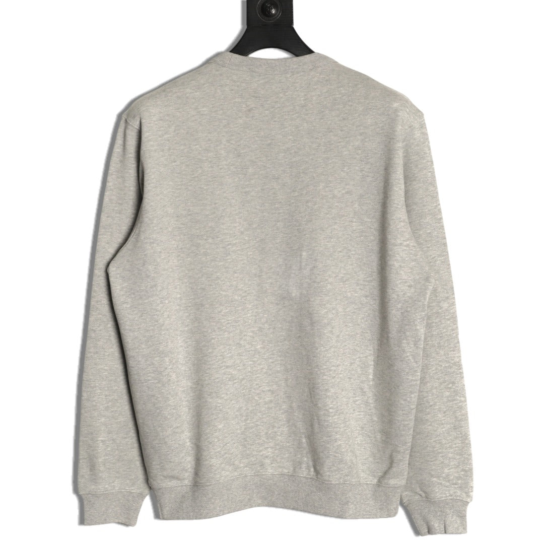 Dior Gray Loopback Crewneck Sweatshirt with Chest Logo