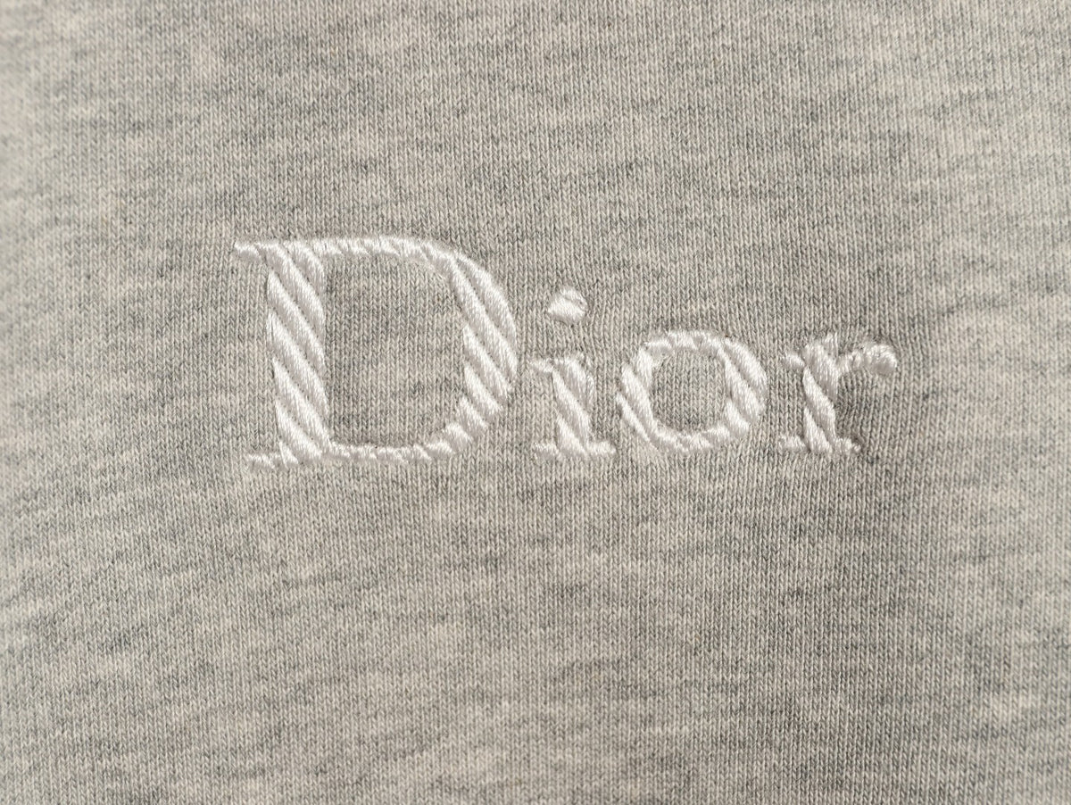 Dior Gray Loopback Crewneck Sweatshirt with Chest Logo