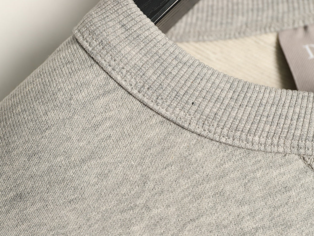 Dior Gray Loopback Crewneck Sweatshirt with Chest Logo