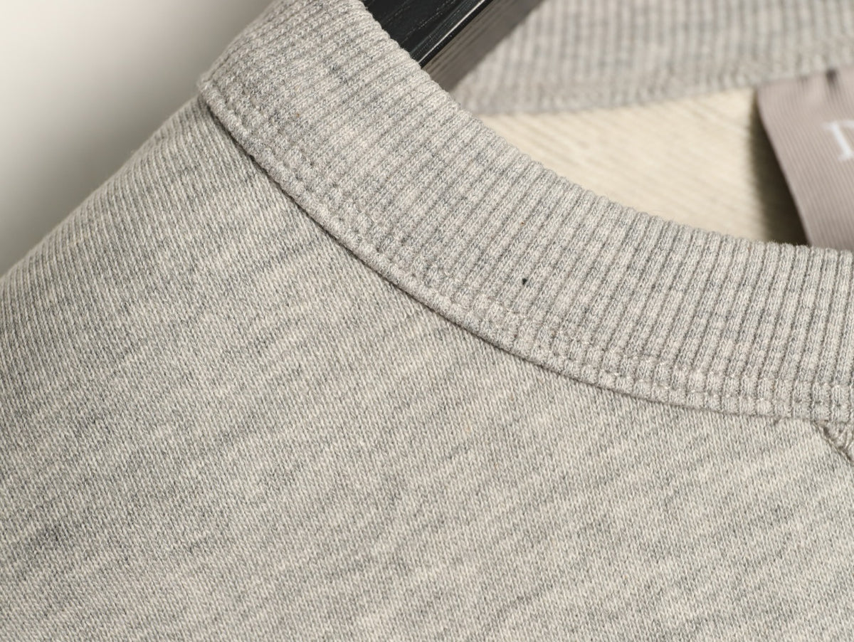 Dior Gray Loopback Crewneck Sweatshirt with Chest Logo
