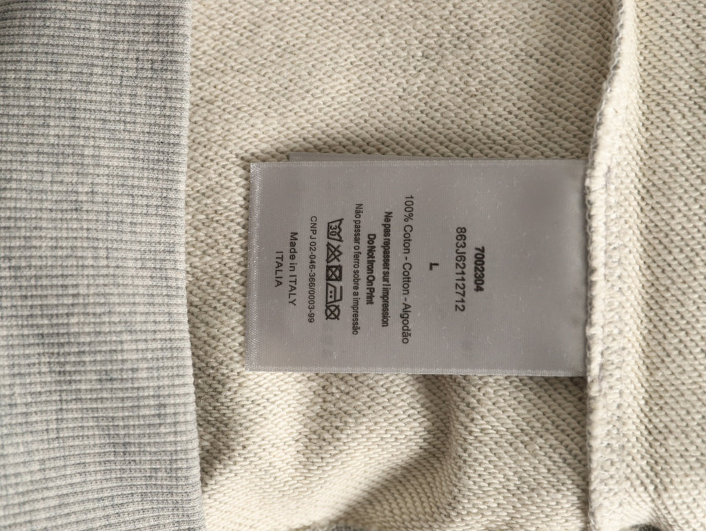 Dior Gray Loopback Crewneck Sweatshirt with Chest Logo