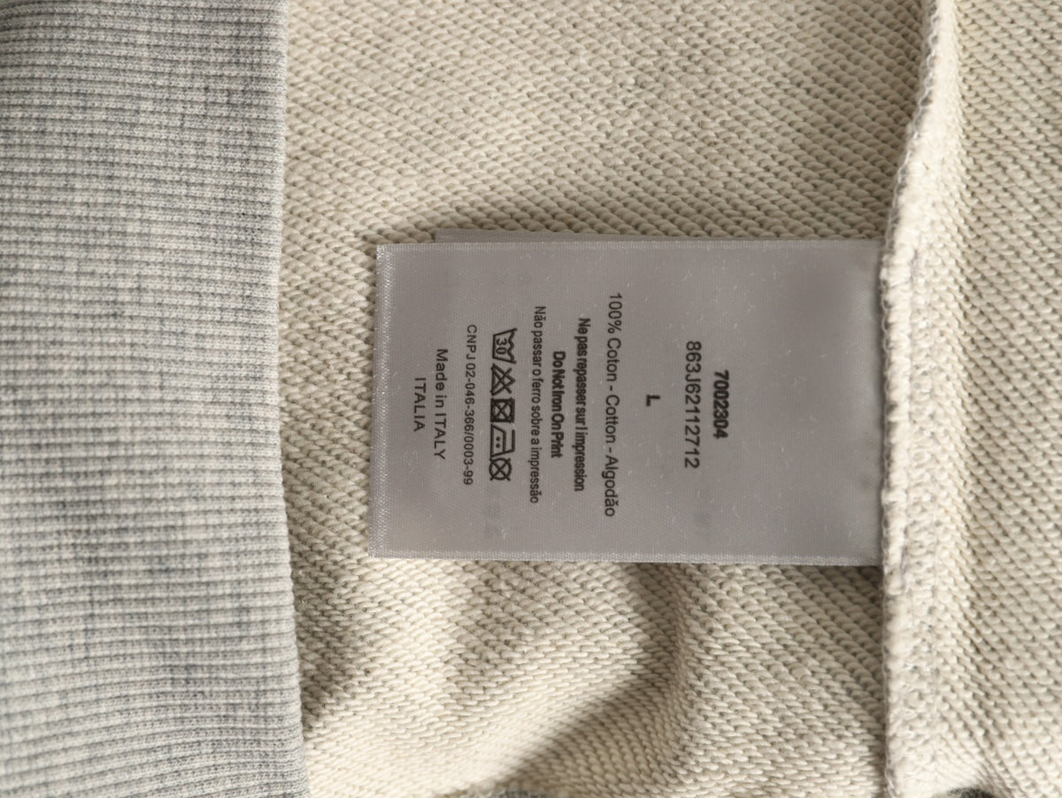 Dior Gray Loopback Crewneck Sweatshirt with Chest Logo