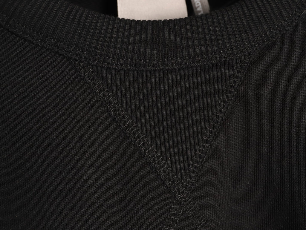 Dior Black Loopback Crewneck Sweatshirt with Chest Logo