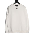 Prada White Triangle-Logo Crewneck Sweatshirt