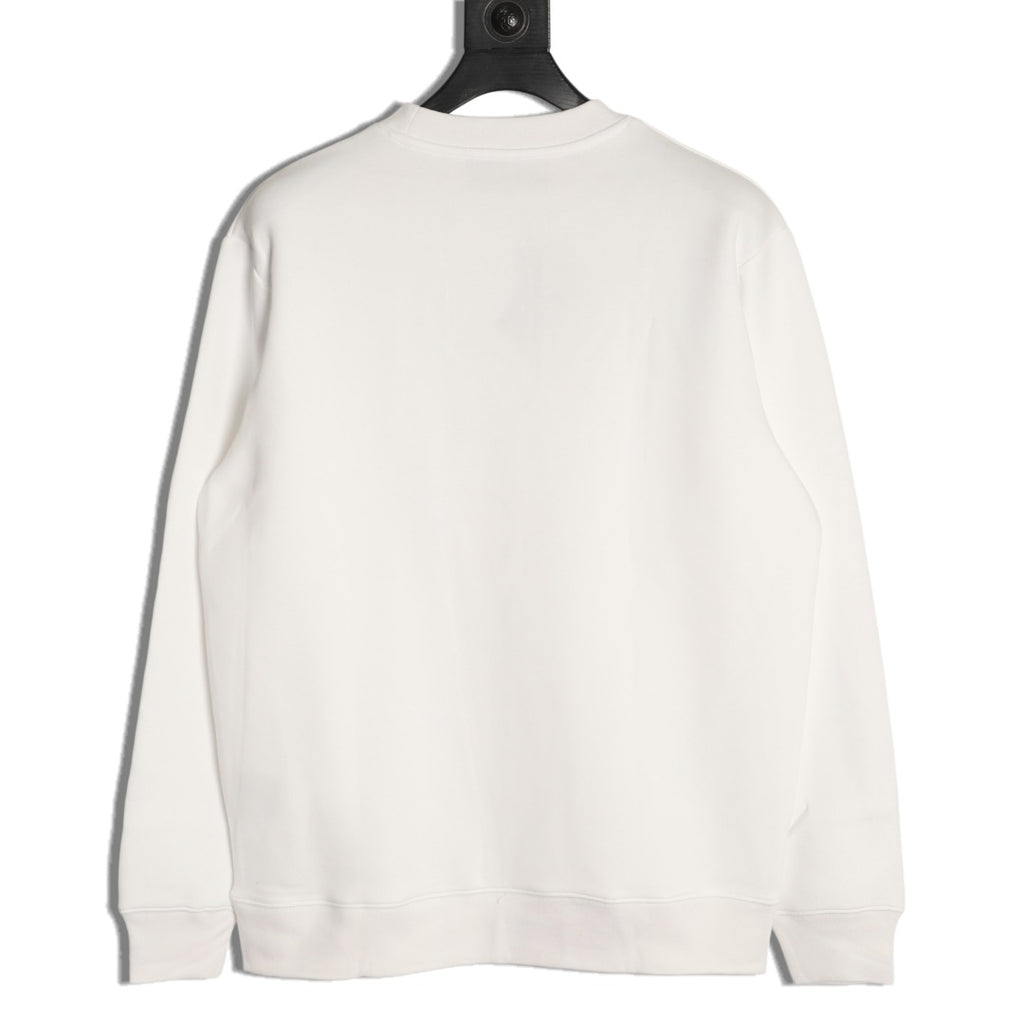 Prada White Triangle-Logo Crewneck Sweatshirt