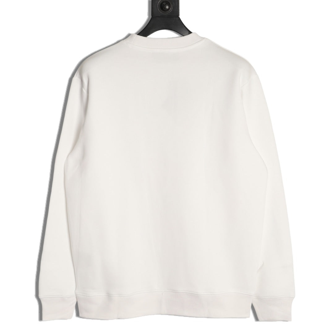 Prada White Triangle-Logo Crewneck Sweatshirt