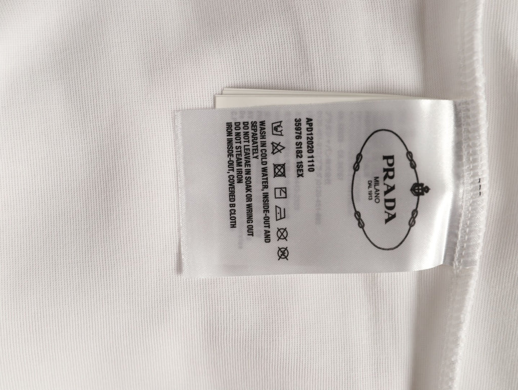 Prada White Triangle-Logo Crewneck Sweatshirt