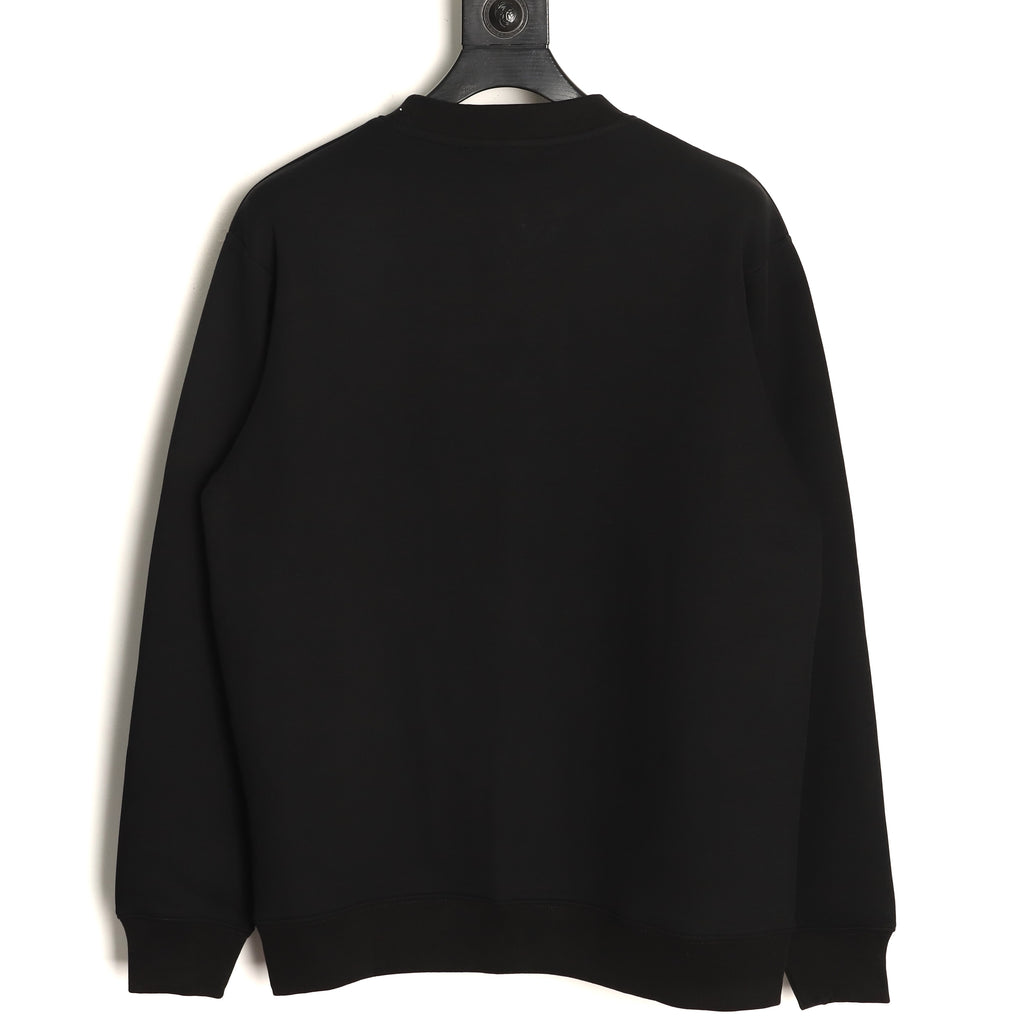 Prada Black Triangle-Logo Crewneck Sweatshirt