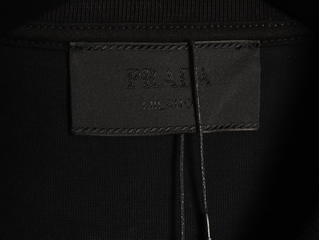 Prada Black Triangle-Logo Crewneck Sweatshirt