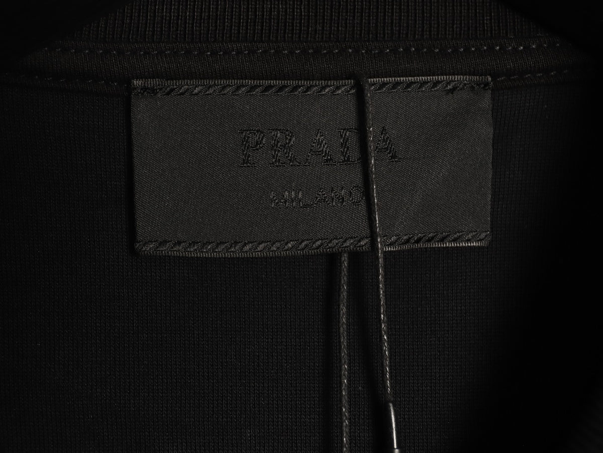 Prada Black Triangle-Logo Crewneck Sweatshirt