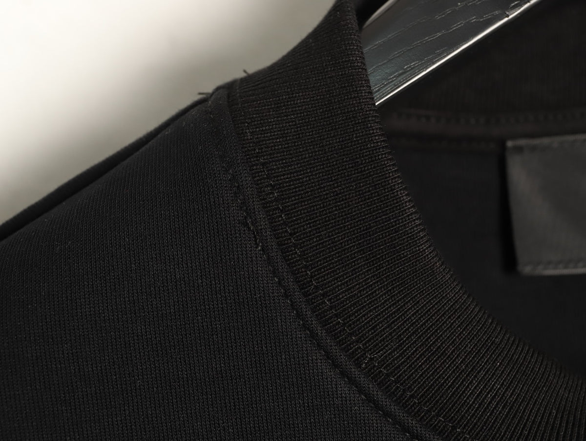Prada Black Triangle-Logo Crewneck Sweatshirt