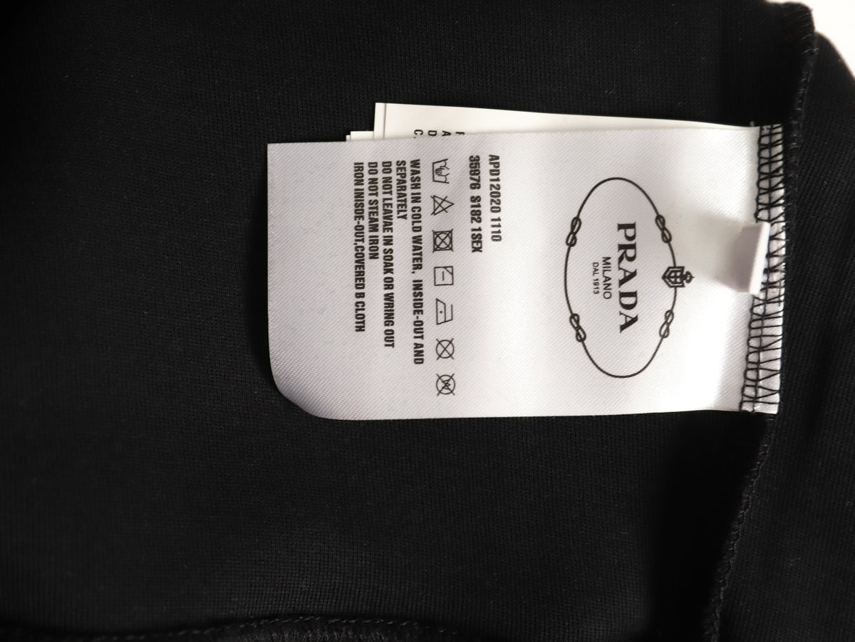 Prada Black Triangle-Logo Crewneck Sweatshirt