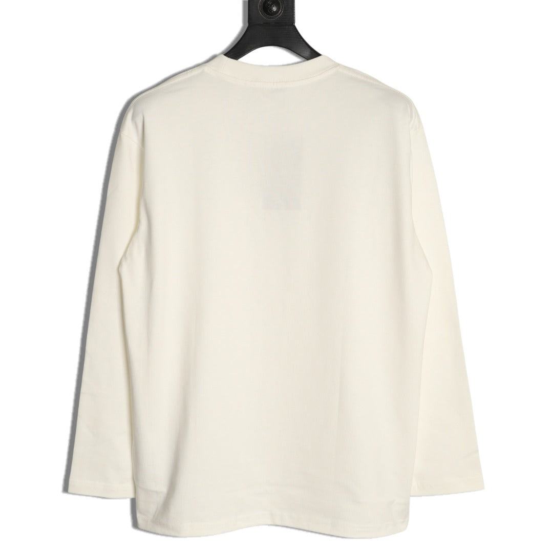 Gucci 26SS Off-White Double-G Chest-Motif Long-Sleeve Top