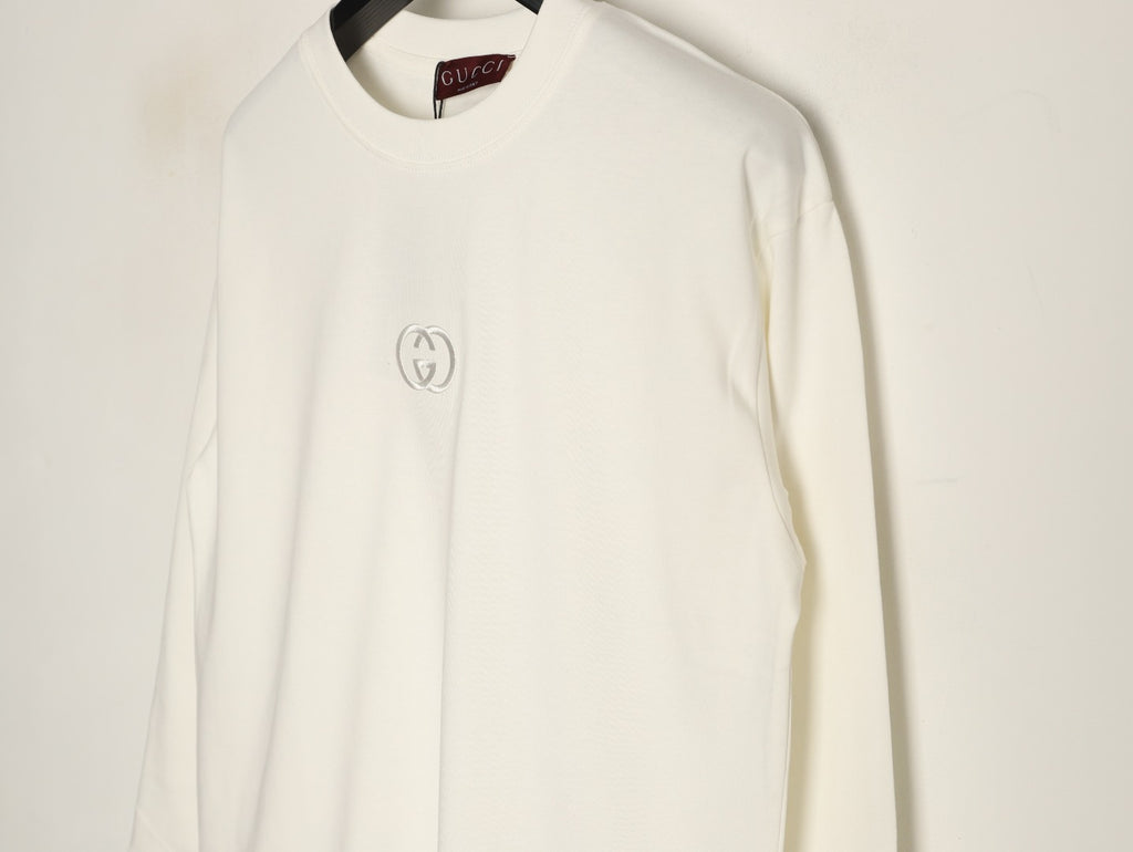 Gucci 26SS Off-White Double-G Chest-Motif Long-Sleeve Top