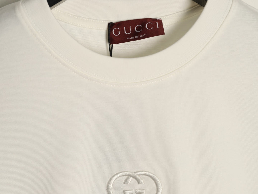Gucci 26SS Off-White Double-G Chest-Motif Long-Sleeve Top
