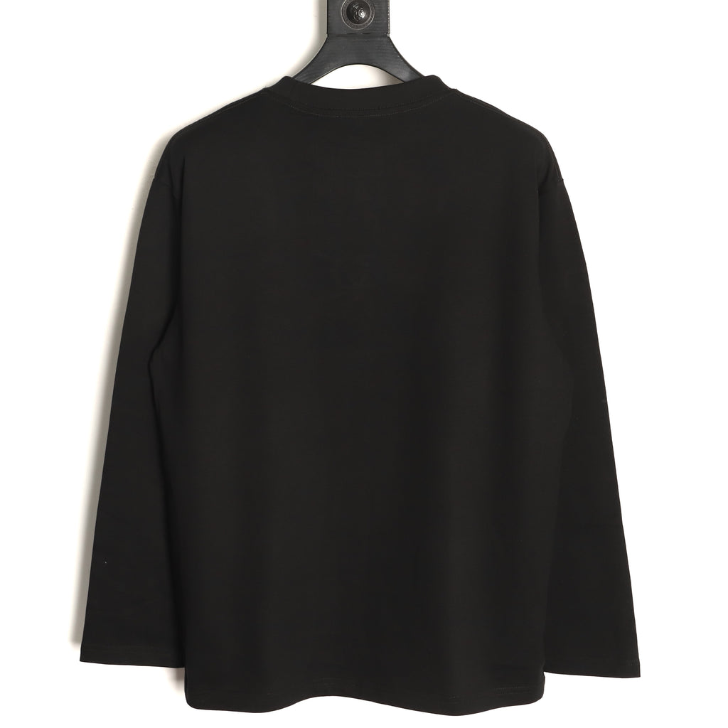Gucci 26SS Black Double-G Chest-Motif Long-Sleeve Top