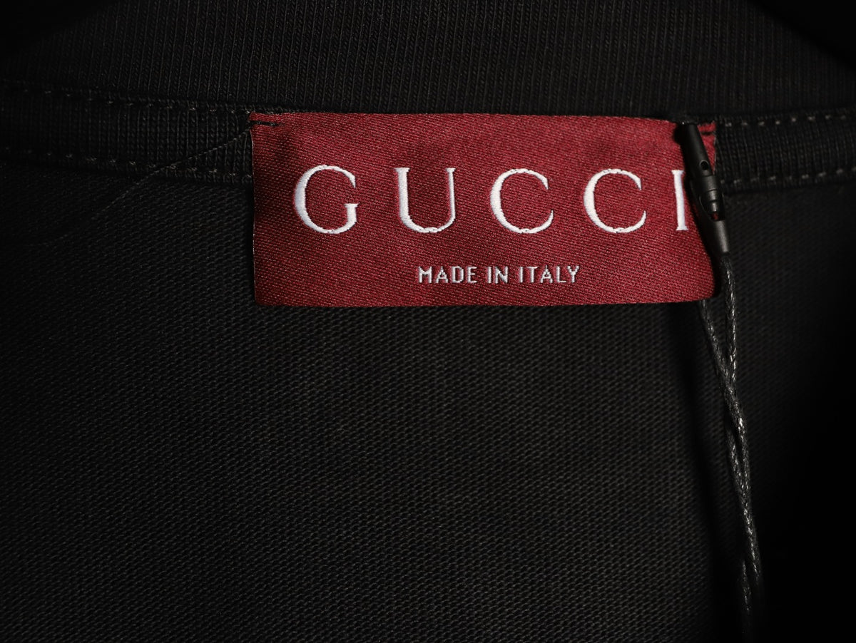 Gucci 26SS Black Double-G Chest-Motif Long-Sleeve Top