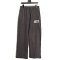 Balenciaga BLCG Charcoal Letter-Detail Wide-Leg Pants