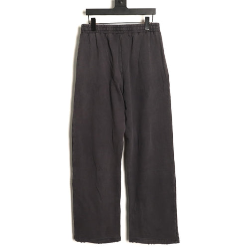Balenciaga BLCG Charcoal Letter-Detail Wide-Leg Pants
