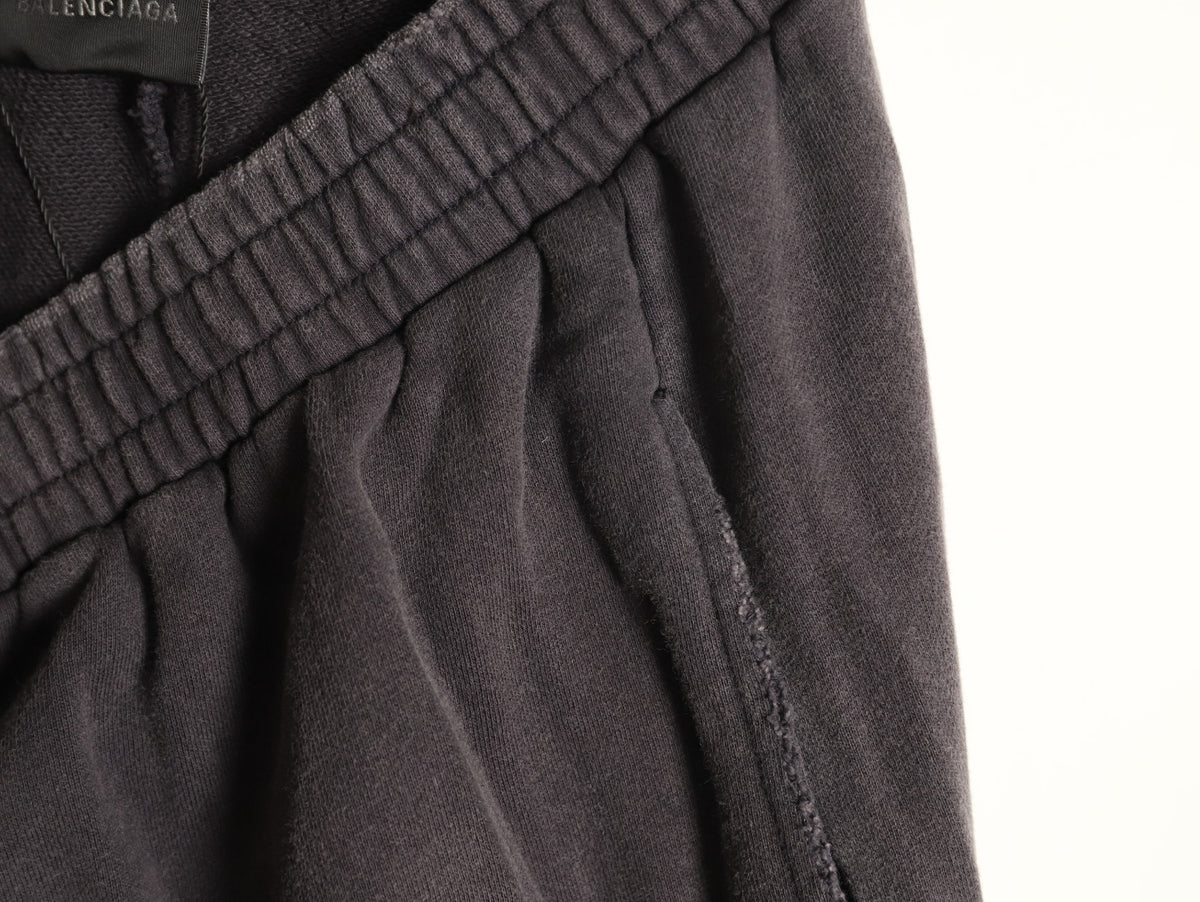 Balenciaga BLCG Charcoal Letter-Detail Wide-Leg Pants