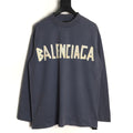 Balenciaga 26SS Dark Gray Front-and-Back Letter Long-Sleeve Top